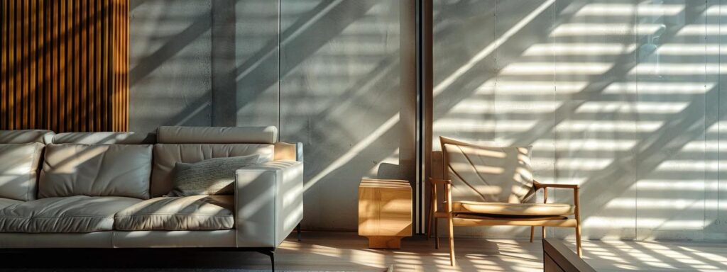 a modern, sleek indoor shade casting dramatic shadows in a stylish los angeles loft.